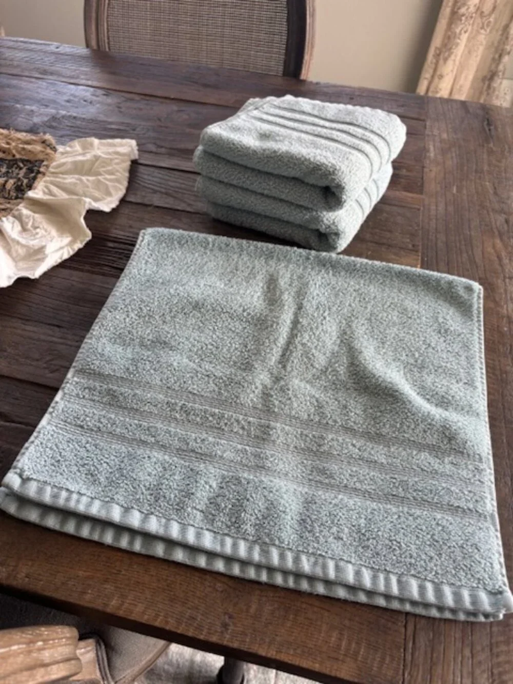 Fieldcrest Luxury 100% Cotton Light Blue Hand Towels, set of three - SALE!